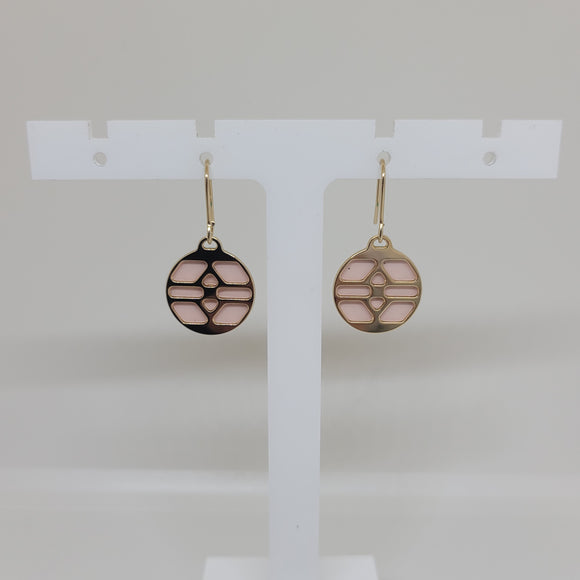 Les Georgettes Boucles d'oreilles Arcade doré 16mm n°83 avec vinyle aqua/nude