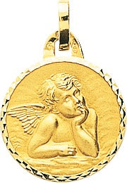Médaille ange or jaune 18ct 384-366