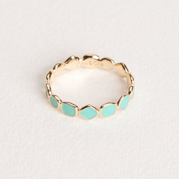 Bague Gioia avec email turquoise
