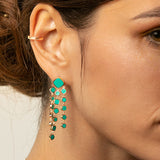 Boucles d'oreilles Alba avec email turquoise