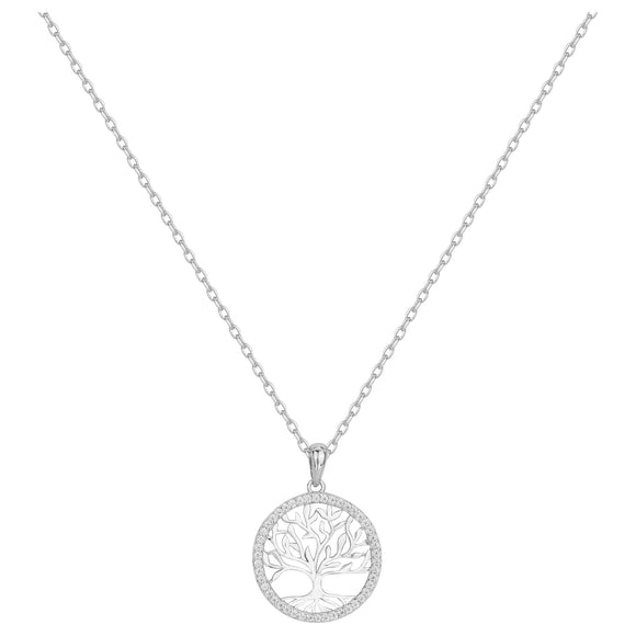 Collier Arbre de vie en argent et zirconiums