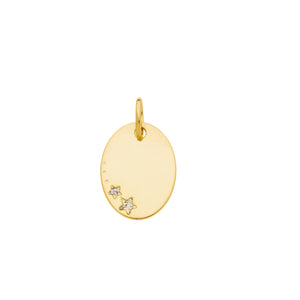 Médaille ovale étoiles 9ct 469-275