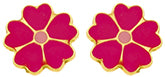 Boucles d'oreilles fleurs fuchsia en or 18ct