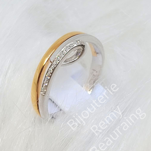 Bague bicolore en or 18ct et diamants 325-42