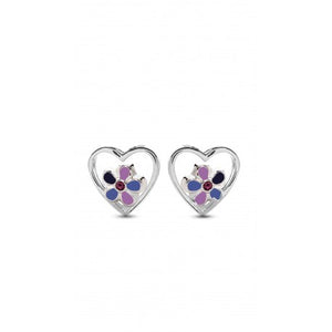 Boucles coeurs papillons mauves GK362