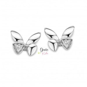 Boucles Papillon Argent et zirconium GK438