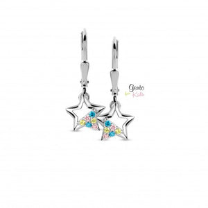 Boucles étoiles en argent avec zirconiums GK571