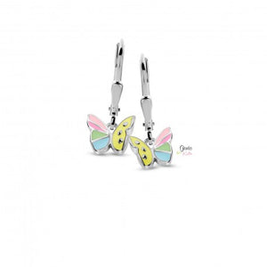 Boucles papillons multicolores GK602