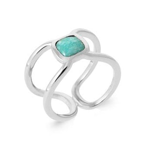 Bague Zazie en Argent et Amazonite