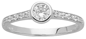 Solitaire en Or Blanc 18CT et zirconium 304-75