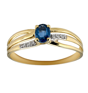 Bague or 18ct Saphirs et diamants