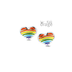 Boucles coeurs arc-en-ciel K2616