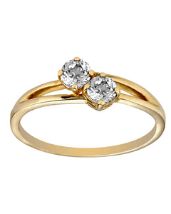 Bague "Toi et Moi" en Or 9ct et zirconiums 411-69