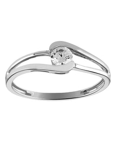 Bague en or blanc 9ct et zirconium 404-48