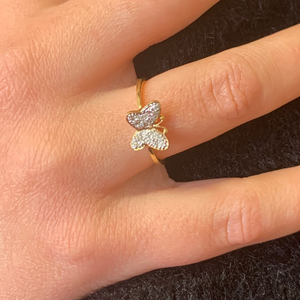 Bague papillon en or 18 ct 321-6
