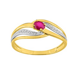 Bague bicolore en or 9ct et rubis 427-6