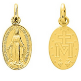Médaille Vierge Miraculeuse or jaune 18ct