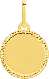Médaille ronde perlée 18ct 360-328