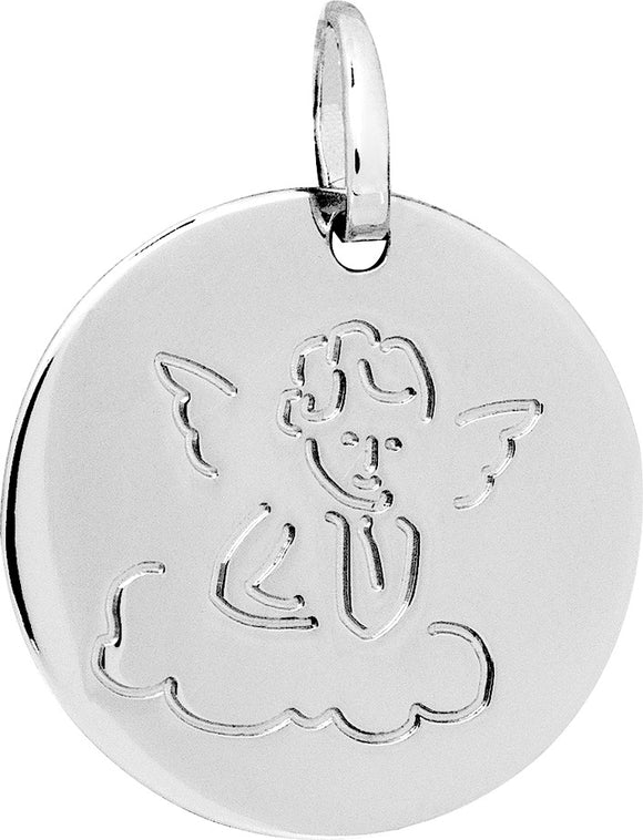 Médaille ange or blanc 18ct 369-270