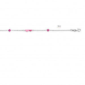 Bracelet cœurs roses en argent et email GK550