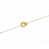 Bracelet double anneaux martelé en Plaqué or